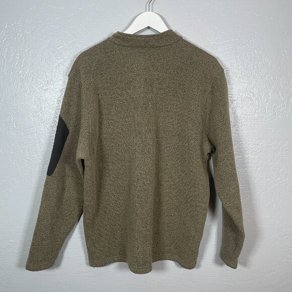 Exofficio Men L Tan Black Fleece 1/4 Snap Pullover Jacket Zip Pocket Gorpcore - Picture 4 of 7